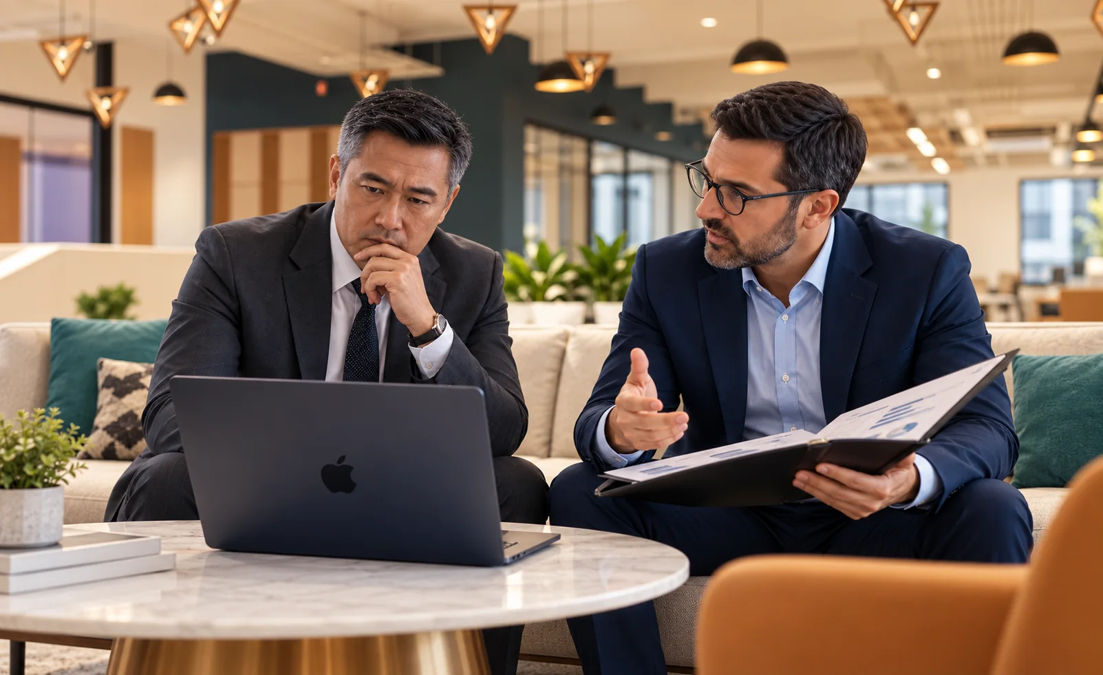 Illustrative leaders reviewing a high-impact operating decision